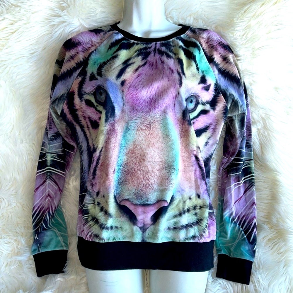 F21 Tiger Long Sleeve Pullover Sweatshirt M